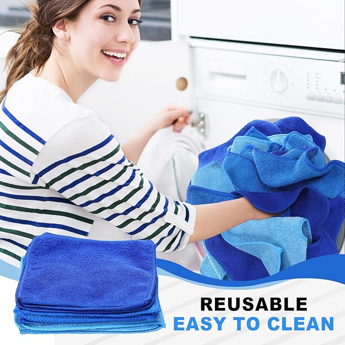 Tanlade Microfiber Cleaning Cloth 6"x6" Cleaning Rags Reasonable Kitchen Towels - Image 6