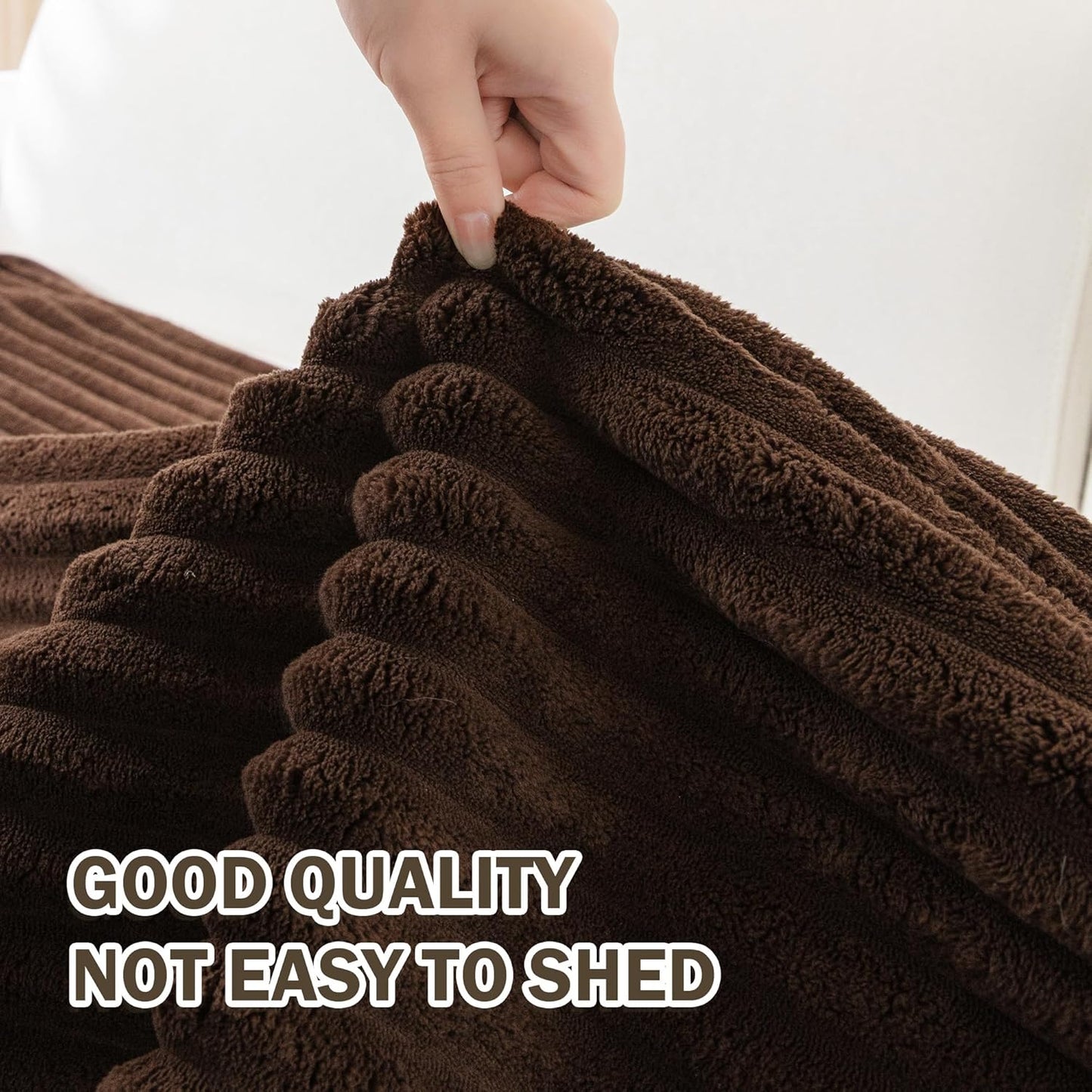 MEETSKY 100% Waterproof Sectional Couch Covers, 2 Pieces Non Slip Couch Covers for Dogs, L Shaped Sofa Covers for Pets Washable, Sofa Slipcover Furniture Protector, Chocolate, Large, 35"x63"+35"x63"