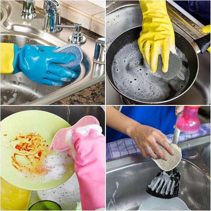 Boao 10 Pieces Multipurpose Kitchen Scrub Sponges, Non-Scratch Microfiber Scrub - Image 7