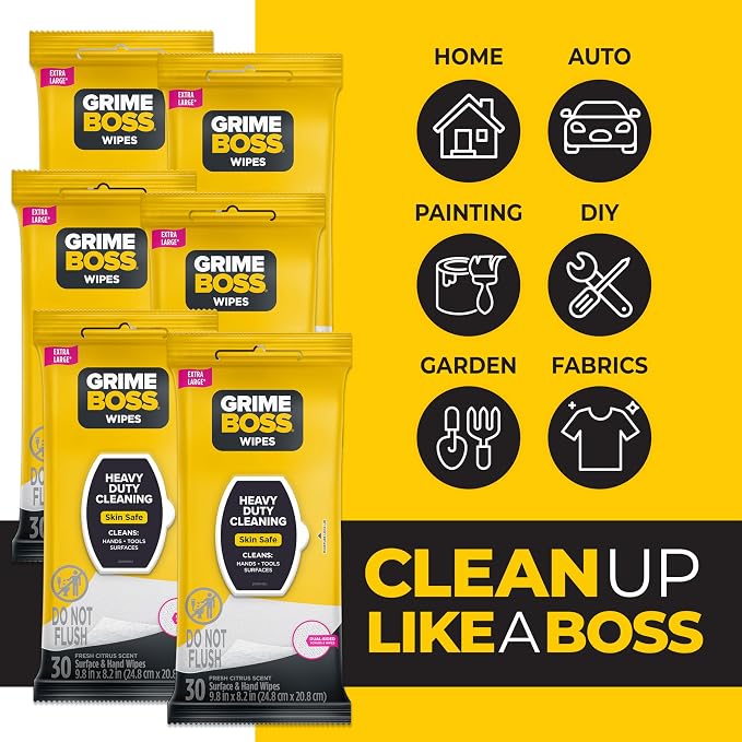 Grime Boss Heavy Duty Wipes | Wet Wipes Used - Image 3