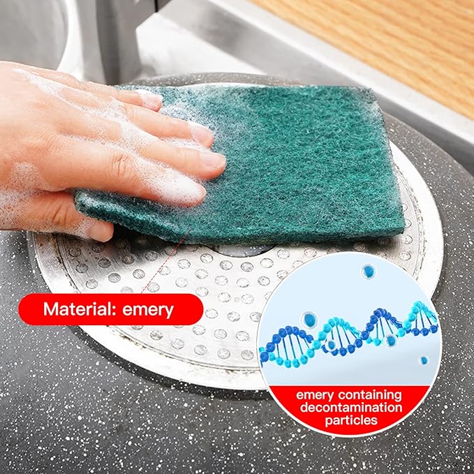Heavy Duty Scour Pads Sponge Dish Scrubber Non-Scratch Green Reusable Household - Image 8