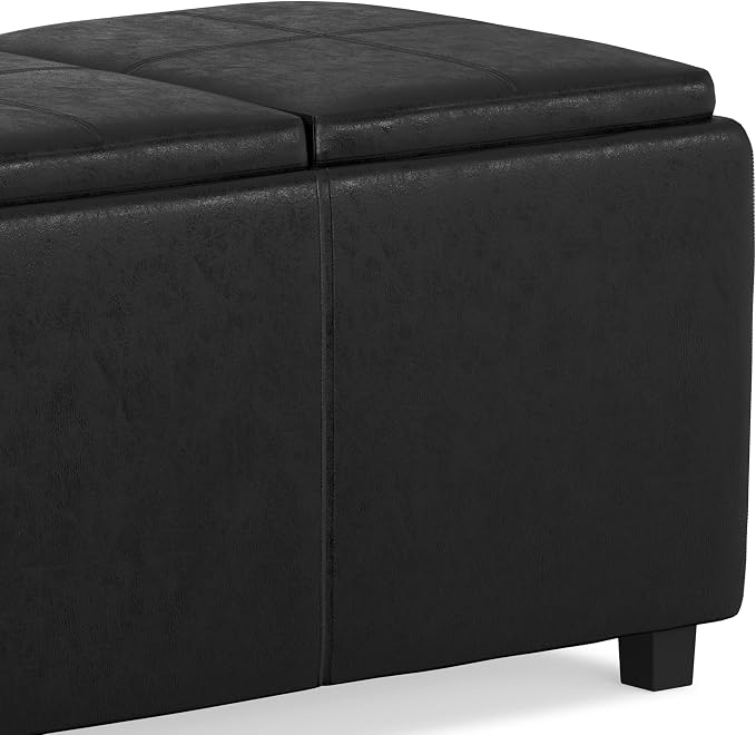 SIMPLIHOME Avalon 42 inch Wide Contemporary Rectangle Storage Ottoman in - Image 11