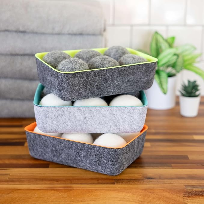 Three by Three Seattle Felt·Like·it!™ Wool Dryer Balls + Storage Bin: Reduce - Image 8