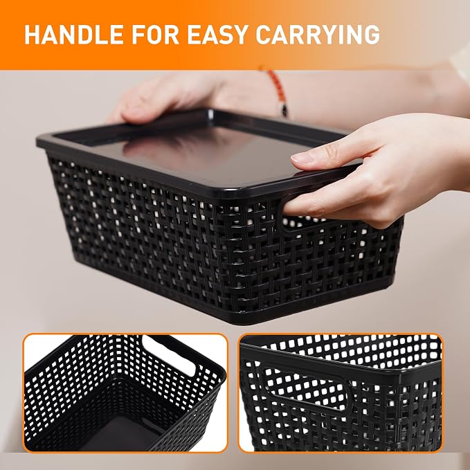 Plastic Storage Baskets With Lid, Storage Bins - Image 8