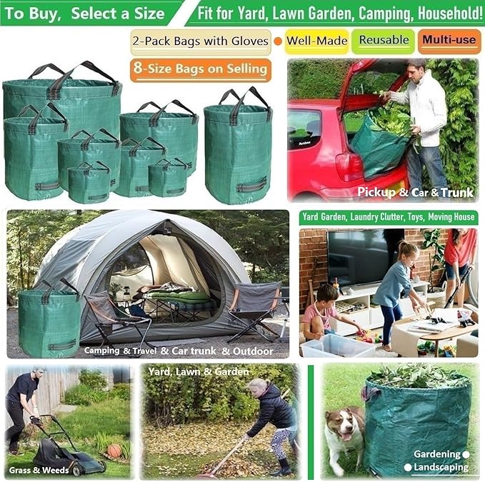 Standard 2-Pack 16 Gallon Yard Lawn Garden Bags - Image 2