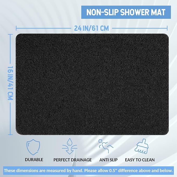 Non-Slip Bathtub Mat, 2 Pack Anti Slip Shower Mat, Fast Drying Bathtub Mats - Image 2