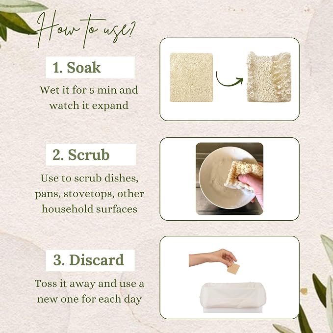 Natural Loofah Dish Sponge Multipurpose Dish Sponges - Image 6
