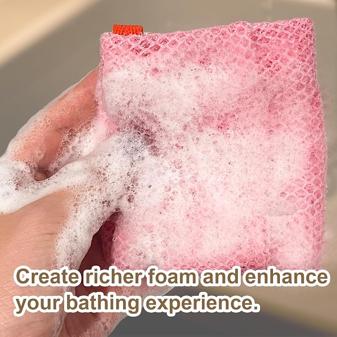 2 Pack Soap Bag Deep Roughness, Bar Soap Pouch Saver Pocket, Body Scrubber - Image 5