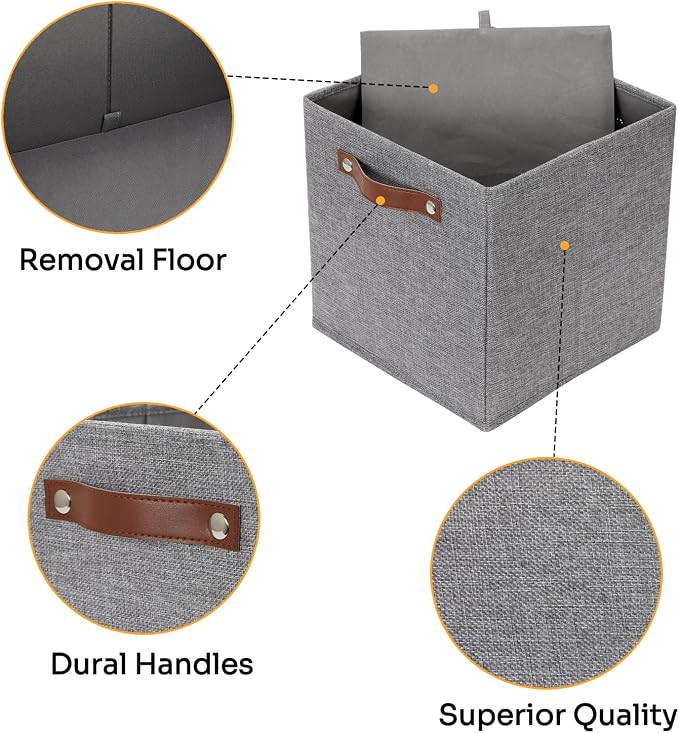 DULLEMELO 11x11 Cube Collapsible Fabric Storage Bins - Image 6