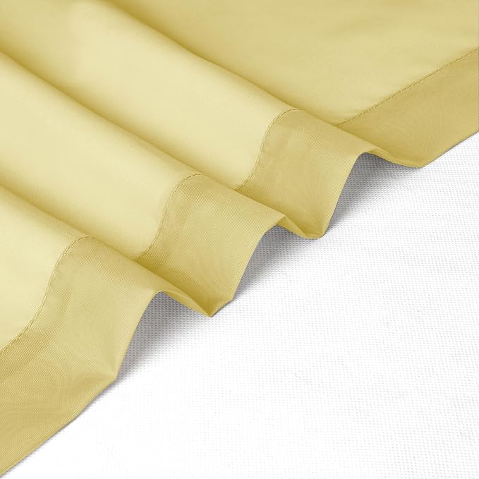 Chyhomenyc Yellow Sheer Curtains 30 inch Length 2 Panels, Light Filtering Voile - Image 7
