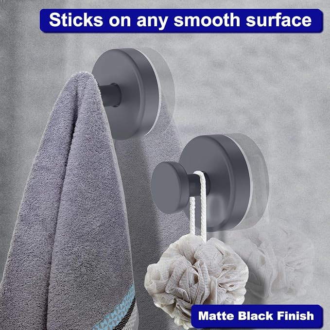 Suction Cup Hooks for Shower, Removable Towel Hooks for Bathroom Window Glass - Image 6