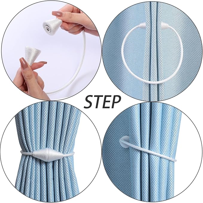 2 PCS Magnetic Curtain Tiebacks, European Style Convenient Drape Tie Backs - Image 2