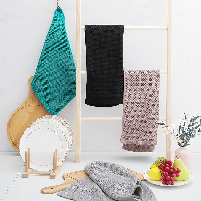 Homaxy 100% Cotton Waffle Weave Kitchen Dish Towels, Ultra Soft Absorbent Quick - Image 6