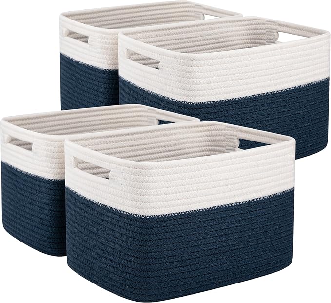 OIAHOMY 4 Pack Storage Baskets for Organizing, Basket for Shelves by MasterofSpaceOptimization