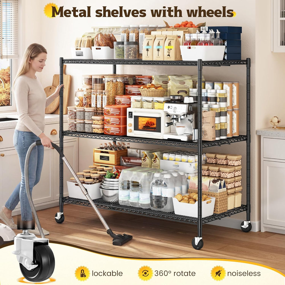 DurayLoly 1500LBS Wire Shelving Unit, 3-Tier Adjustable Garage Rack