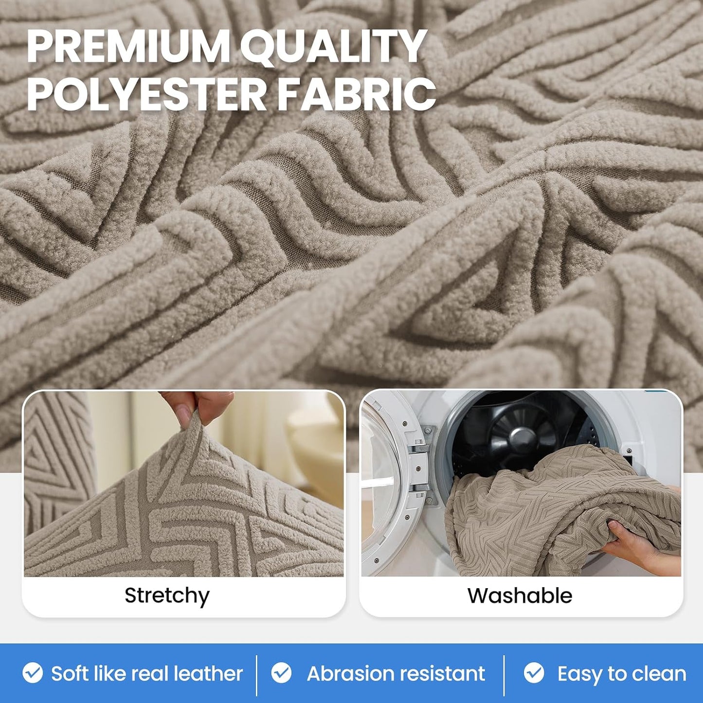 Dining Room Chair Covers Set of 4, Stretch Chair Covers for Dining Chairs, Parsons Chair Slipcover Washable, Chair Cover for Kitchen, Living Room, Restaurant, Banquet (Khaki)