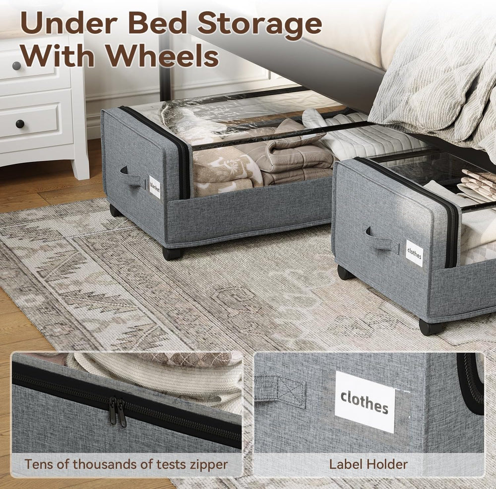 Under Bed Storage, Tall Size Under Bed Storage With Wheels, Under bed Shoe St...