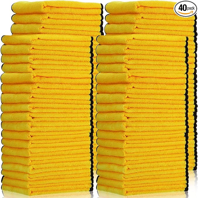 Tallew 40 Pcs Microfiber Towels 16 Inch x 16 Inch Microfiber Cloth Car Drying by Tallew