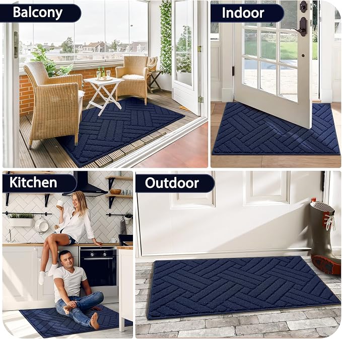 Door Mat Indoor Doormat, Entryway Rug Door Mats Non-Slip Rubber Backing - Image 6