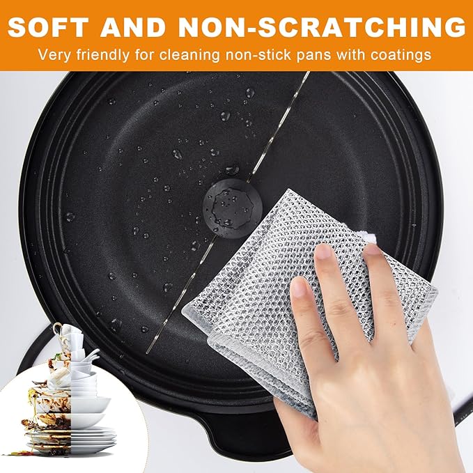 20 Pcs New Upgrade 3-Layer Metal Dish Cloth, No Scratches Wire Cleaning Cloth - Image 7