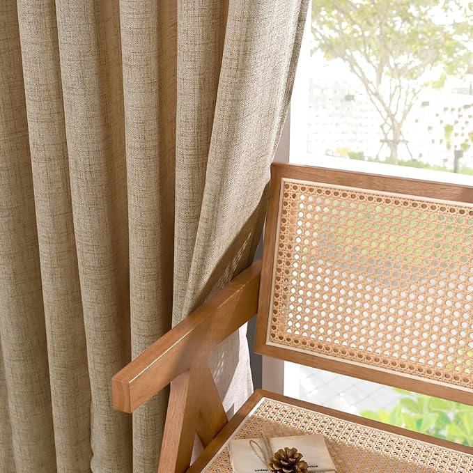 YoungsTex Toffee Linen Curtains 63 Inch Length - Image 7