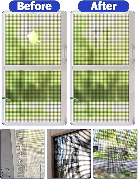 Wohohoho Window Screen Repair Tape, 3 in X 20 FT Black Screen Patch Repair Kit - Image 5