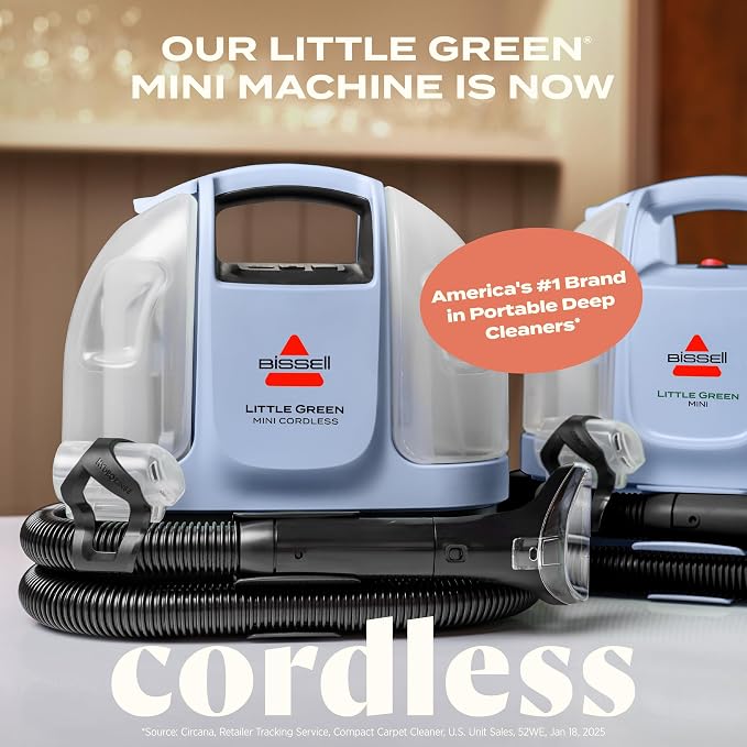 BISSELL Little Green Mini Cordless Portable Carpet and Upholstery Deep Cleaner - Image 2