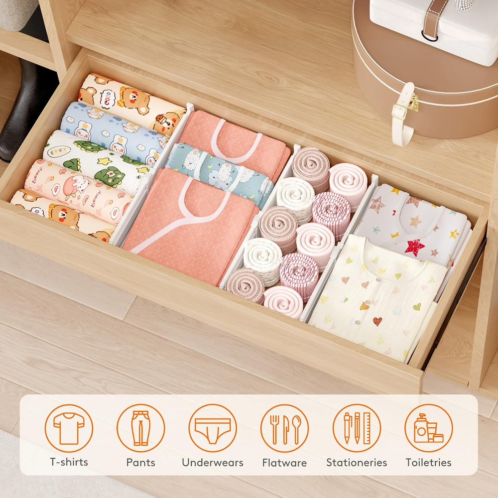 Lifewit 14 Pack 4" High Drawer Divider, Adjustable Drawer Organizer Clothes
