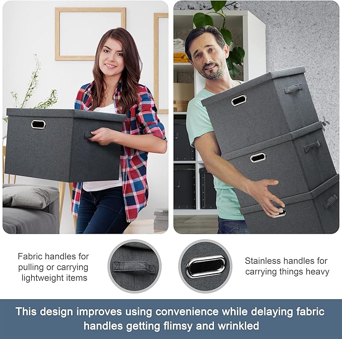 Large 17" 36 Quart Collapsible Stackable Storage Bins - Image 5