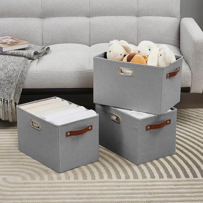 Large 3-Pack Foldable Fabric Storage Bins - Image 5