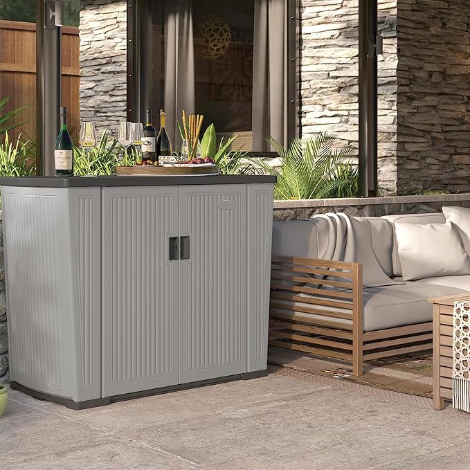 Suncast Outdoor Storage Shed for Patio and Garden, Backyard Oasis, 130 Gallon - Image 8