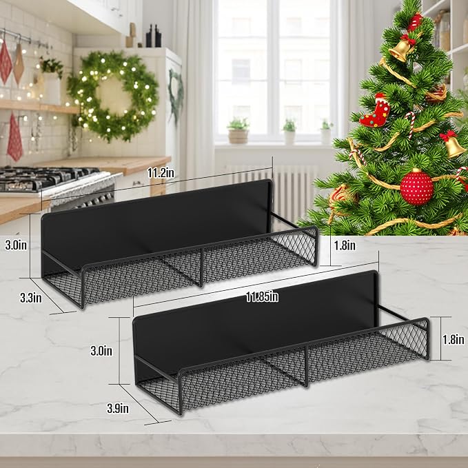 2 Pack Magnetic Spice Rack for Refrigerator, Rustproof Magnetic Shelf for Fridge - Image 6