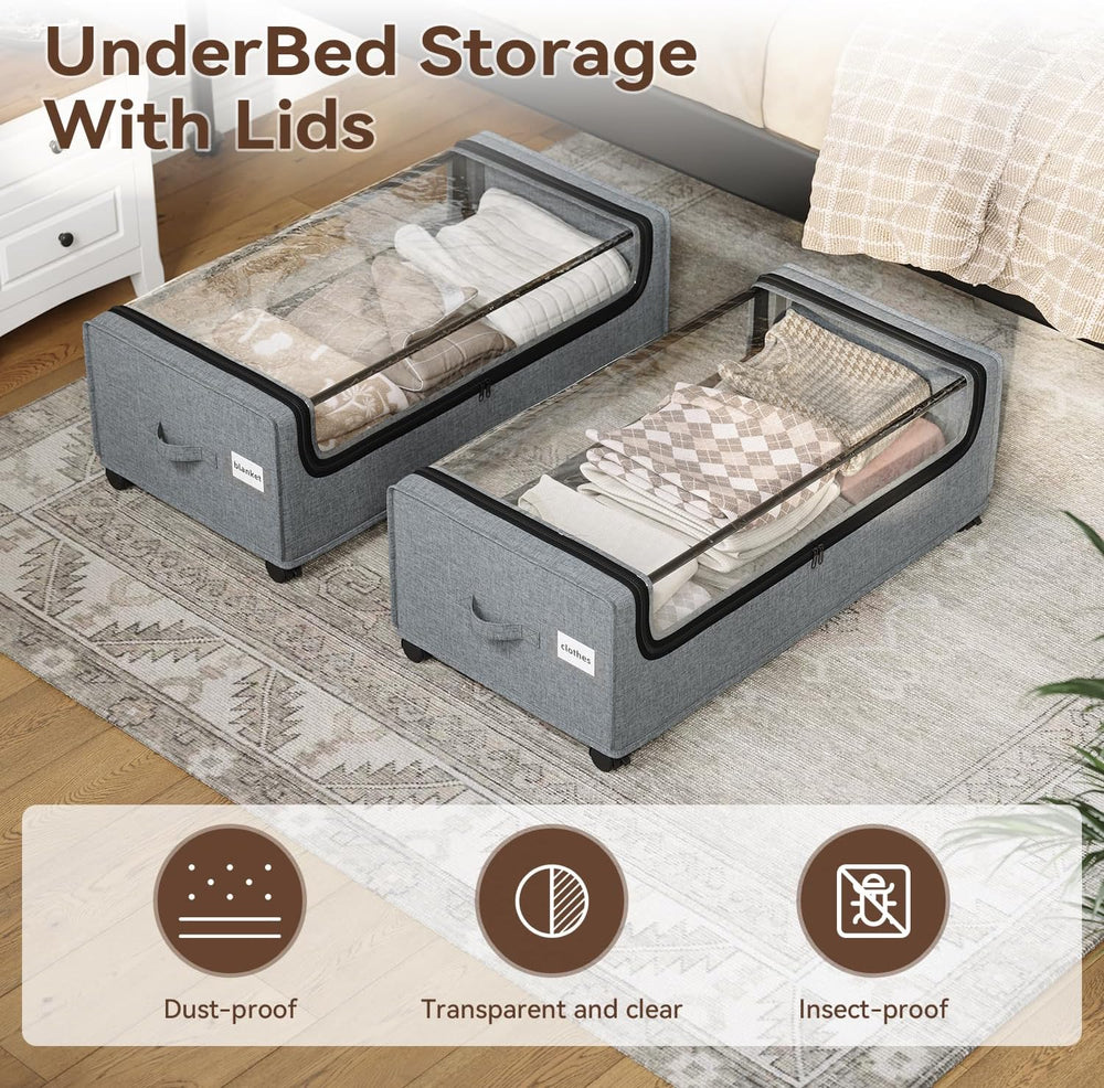 Under Bed Storage, Tall Size Under Bed Storage With Wheels, Under bed Shoe St...