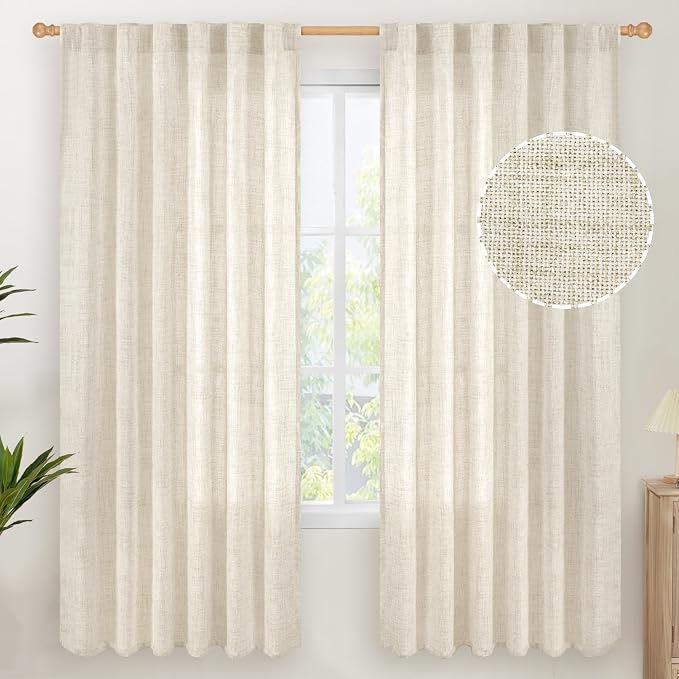 YoungsTex Linen Curtains for Living Room 2 Panels by YoungsTex