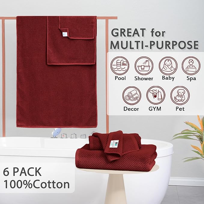 VOOVA & MOVAS Burgundy Towel Set - Image 3