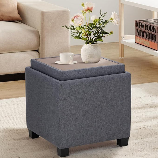COLAMY Fabric Square Storage Ottoman by COLAMYINC