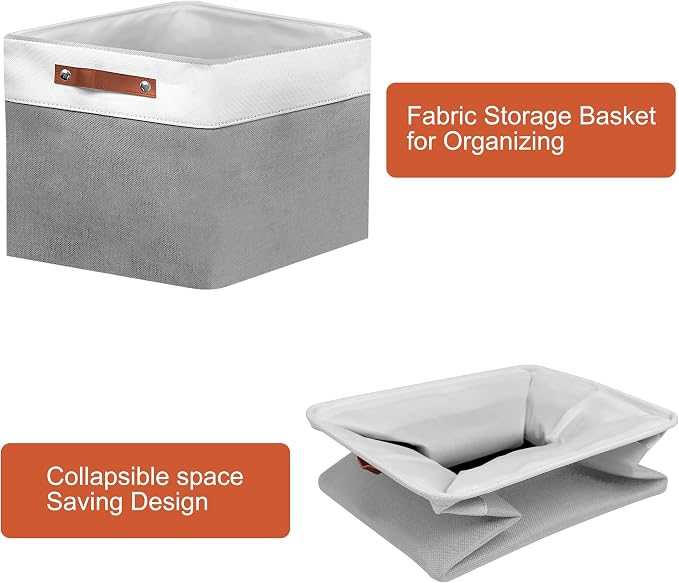 12in Open Fabric Storage Basket - Image 6