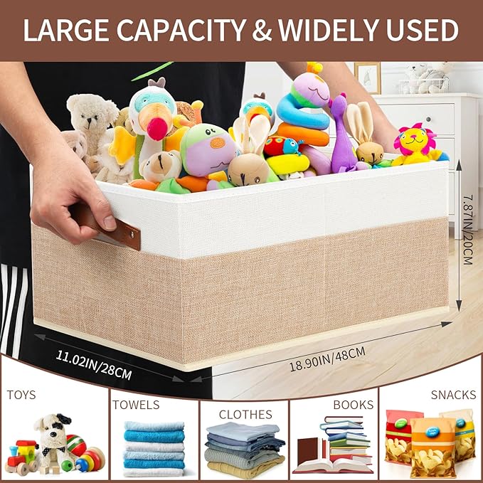 6 Pack Fabric Storage Bins, Large Storage Baskets - Image 3
