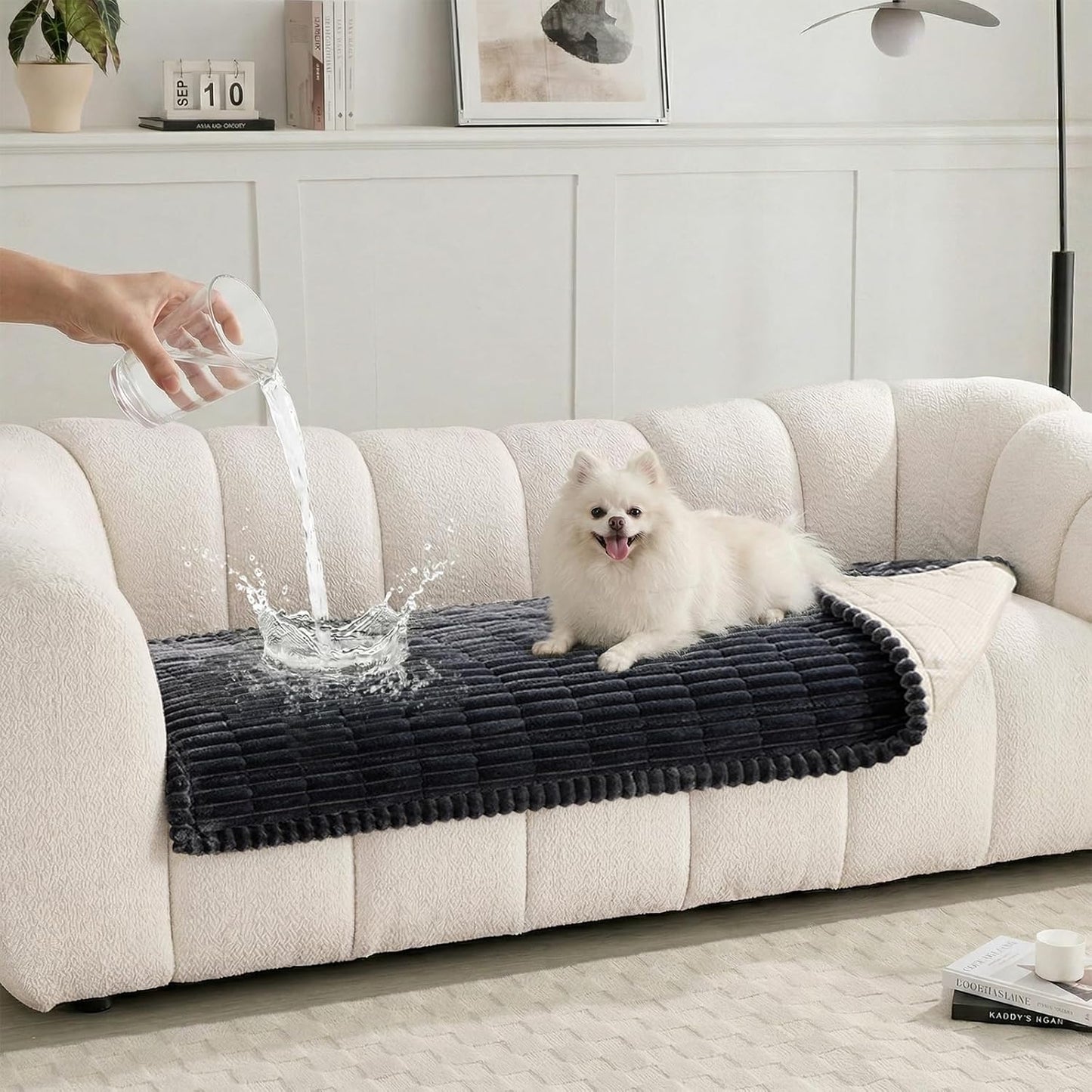 Sofa Covers for Dogs Washable, Non Slip Couch Covers, Soft Fuzzy Sofa Covers for Pets, Dog Bed Protector (Dark Grey, 29"x71")