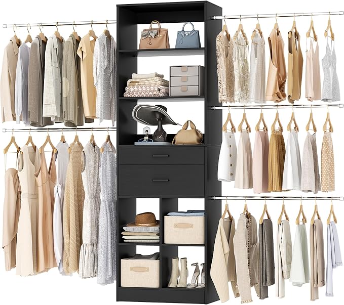 Closet System, 4-8 FT Closet Organizer Tower by Besiost