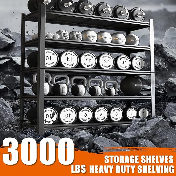 60"W Garage Shelving Heavy Duty Metal Shelving 3000LBS Storage Shelves - Image 4