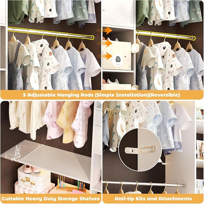 Closet System - 4.75-8FT Closet Organizer System - Image 7