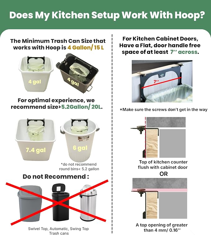 Hoop Metal Compost Bag Holder + 25 Compost Bags 3 Gallon, Clips to Kitchen - Image 8
