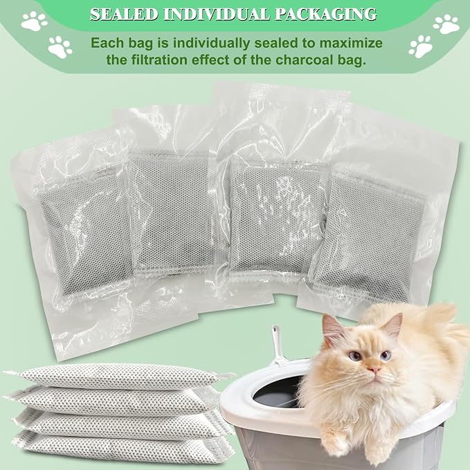 Unscented Cat Litter Box Deodorizer Kit Stick-On Activated Carbon Odor - Image 5