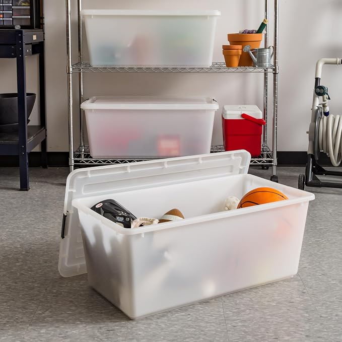 IRIS USA 91 Qt Stackable Plastic Storage Bins - Image 5
