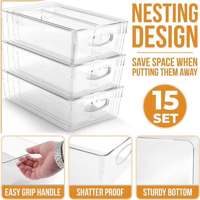 Sorbus Clear Plastic Storage Bins - Image 2