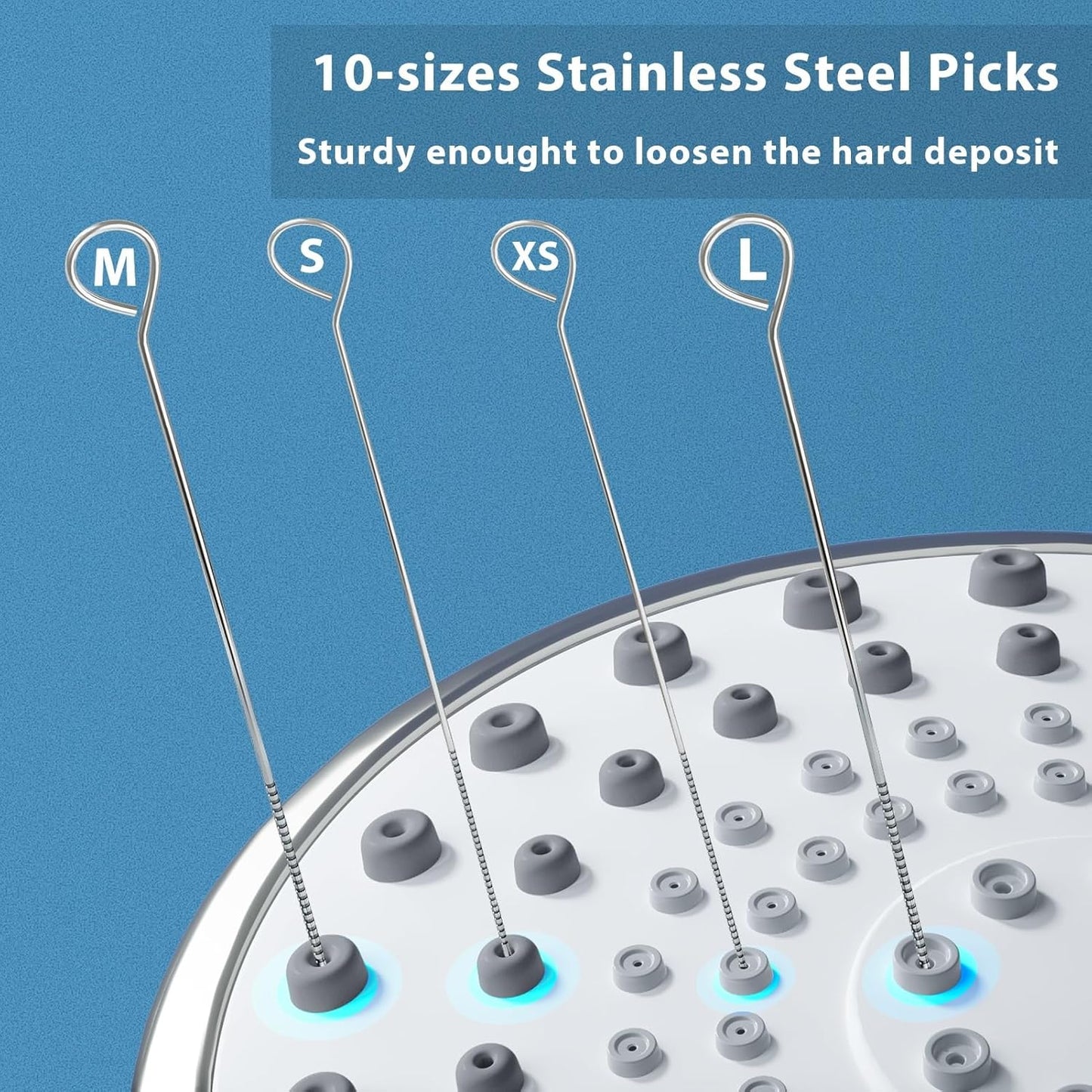 Lumkew Multiplesize Shower Head Cleaner Tool, Shower Head Cleaning Brushes Small Hole, Showerhead Cleaner Picks Unclogging Tiny Nozzle Little Gaps 3D Printer Opening, Orange