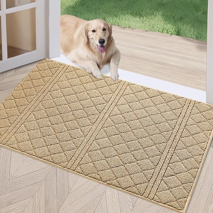 REFETONE Indoor Doormat, Front Back Door Mat 24"x36" Absorbent Rubber Backing by Refetone