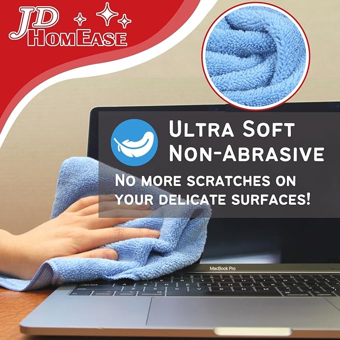 Microfiber Cleaning Cloths, 12 Pack, All-Purpose, Highly Absorbent, Washable - Image 5