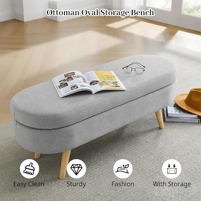 Storage Bench, Upholstered Entryway Benches - Image 4